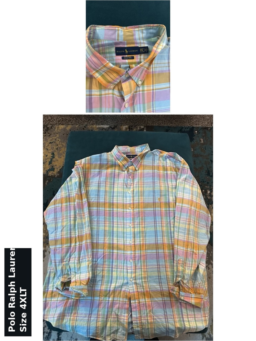 Polo Ralph Lauren Beach Twill Plaid Button-Down Shirt 4XLT